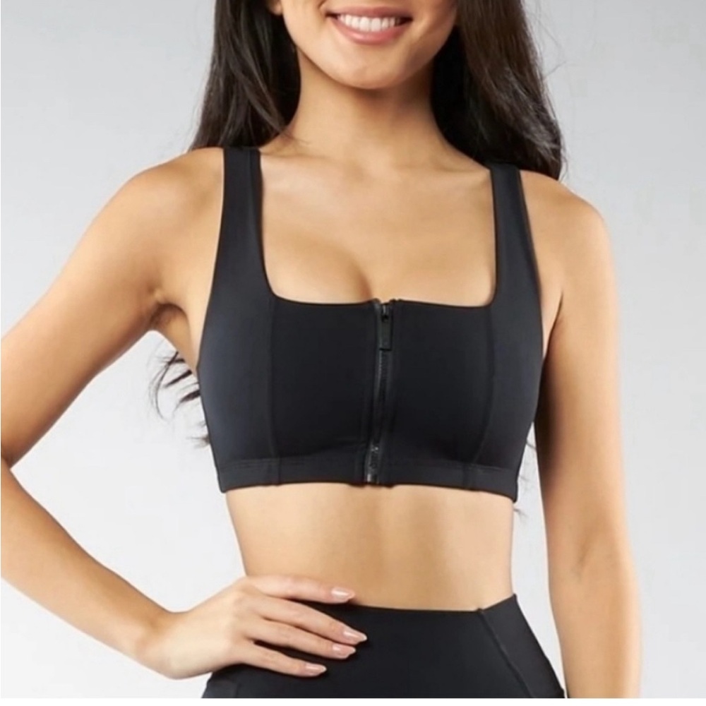 Buff Bunny Collection Dive Zip Sports Bra Black Size Medium